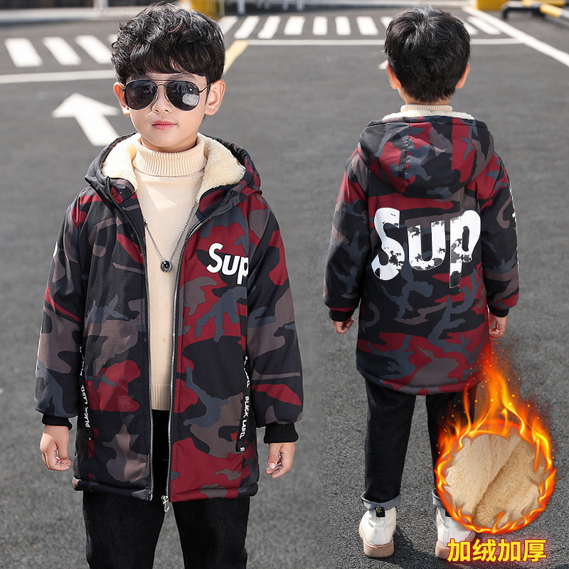 童装2019新款男童加绒棉衣外套儿童秋冬加厚棉服韩版洋气大童冬装