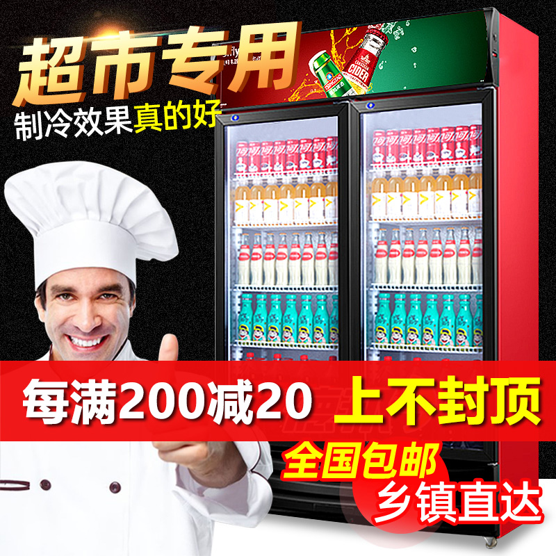 Beer Cabinet Commercial Refrigerated Display Case Freezer Single Door Standing Freezer Supermarket Display Drink Cold Drink Fruit Refreshing