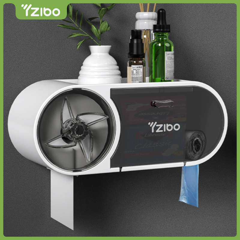 Toilet toilet tissue box waterproof perforation-free toilet paper storage box shelf wall-mounted paper roll carton