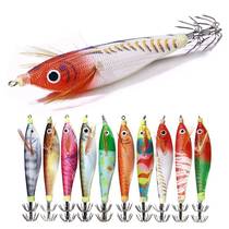 5pcs Luminous Fishing Lure Wood Shrimp Lures Fishing Squid J