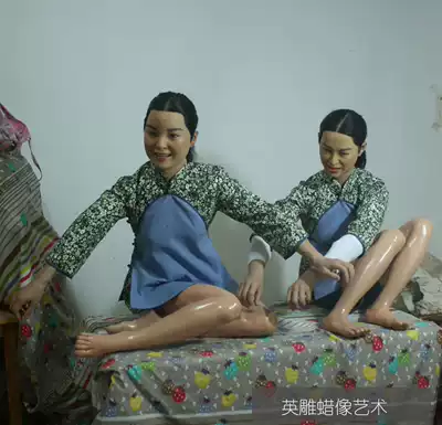 Wax figure of beautiful women Picking lotus lotus Jiangnan Beauty Folk Museum Character wax figure Silicone figure Tourist scenic area art display