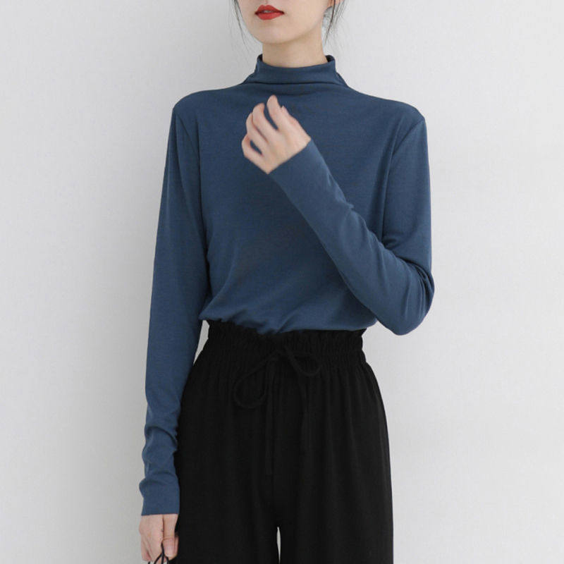 South Korea Chic Harbor Town Couple with a new Half-collar Head-coat T-shirt