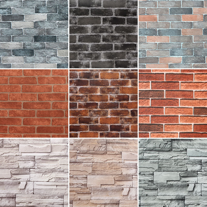 Brick-Patterned Wallpaper Self-Adhesive Faux Wall Paneling for Restaurants and Commercial Dining Establishments, 3D Retro Decorative Wall Stickers, Waterproof and Moisture-Proof