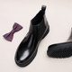 British retro Chelsea boots men's thick-soled short boots round toe high-top casual leather men's shoes plus velvet Martin boots trendy