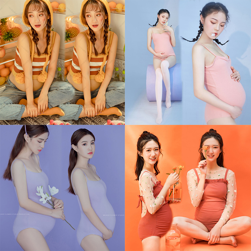 Maternity photo photo clothing new small fresh summer location photo clothing pregnant women photography art photo clothing