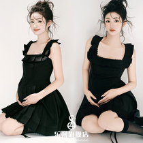 Shadow building law style retro Dont give a pregnant woman a dress with a lotus leaf lace and a dress and a dress Heben the wind gestation Mummy at home.