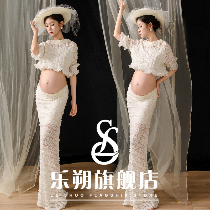 French-Style High-End Maternity Photo Shoot Theme, Niche Design, Light Luxury Pregnant Mom Belly Photo Photography Set