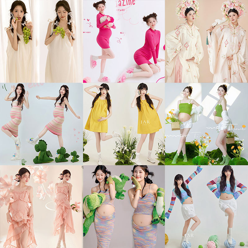 New Summer Maternity Photo Shoot Outfits in Korean Style, Fresh and Artistic Maternity Photoshoot Clothing