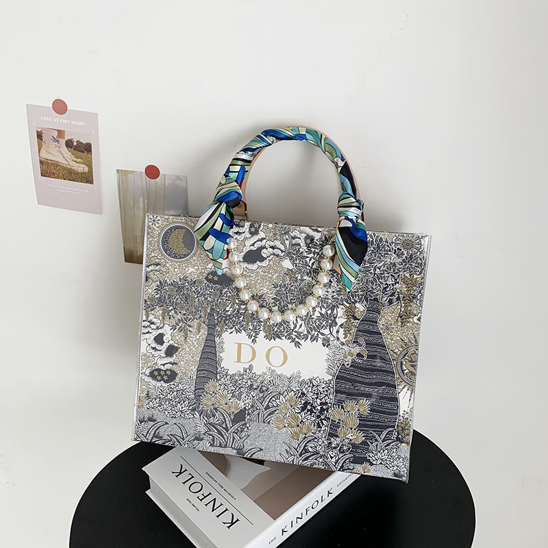 Handmade diy female bag 2021 new big name texture shopping paper bag transformation bag PVC trust extra large capacity handbag
