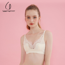 LAEMAYNY White lace underwear female feels pure and uncommon large chest appearance thin steel-free ring gathering bras