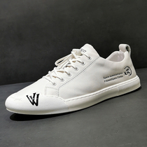 Shoes mens wave shoes genuine leather board shoes 100 hitch men shoes 2022 new summer Korean version trendy casual mens little white shoes