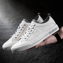 Pure Leather Small White Shoes Men 2022 Spring Genuine Leather Breathable Shoes Man Boomer Shoes 100 Hitchhiking Shoes Pilot Casual Shoes