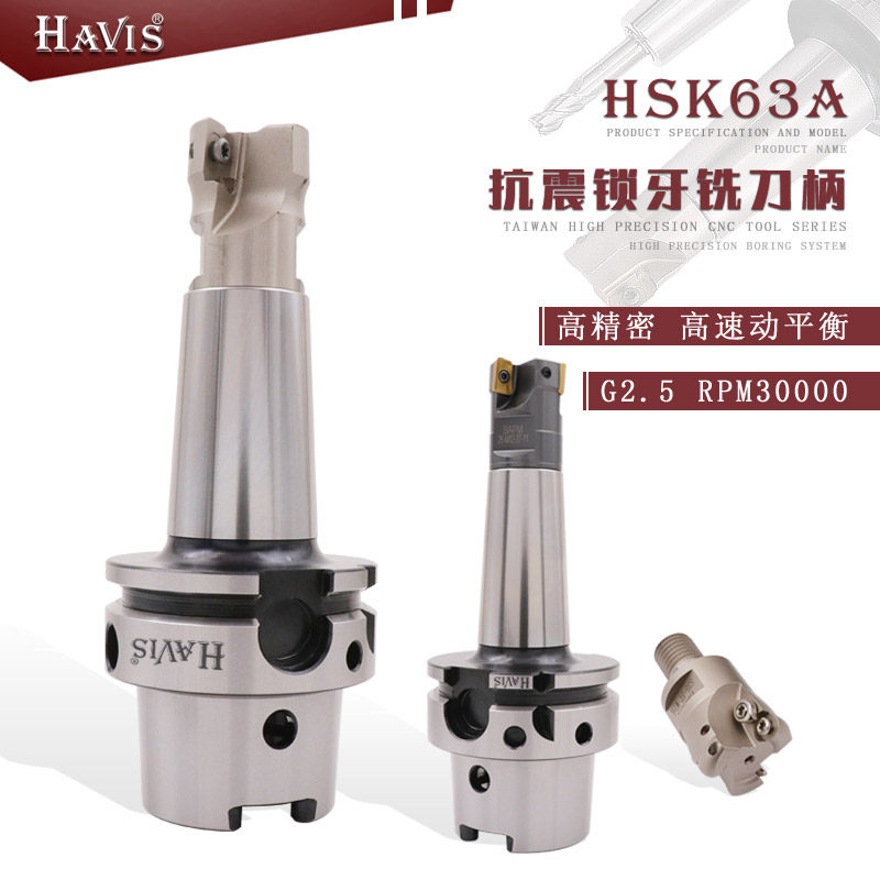 HAVIS HSK63A-M12 M16-100 anti-seismic locking tooth milling cutter handle Five-axis machine numerical control locking tooth head shank