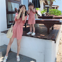 Korean version of Western style parent-child mother-daughter dress princess skirt childrens clothing 2020 summer new products girls skirt fashion dress