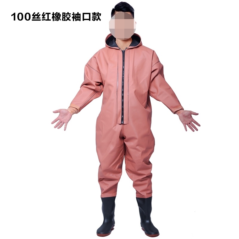 Water pants one-piece full-body men's and women's belly mouth waterproof acid-base leather fork catch fish one-piece fishing pants rain pants waterproof clothing