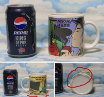 Nestles early out-of-print color-changing coffee cup advertising cup the bottom remains the discolored part has fallen off