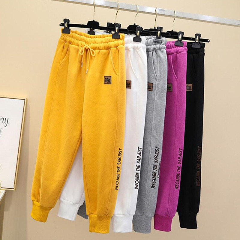 European goods color sweatpants women's trendy loose autumn and winter 2022 all-match harem pants small waist-length casual sports pants