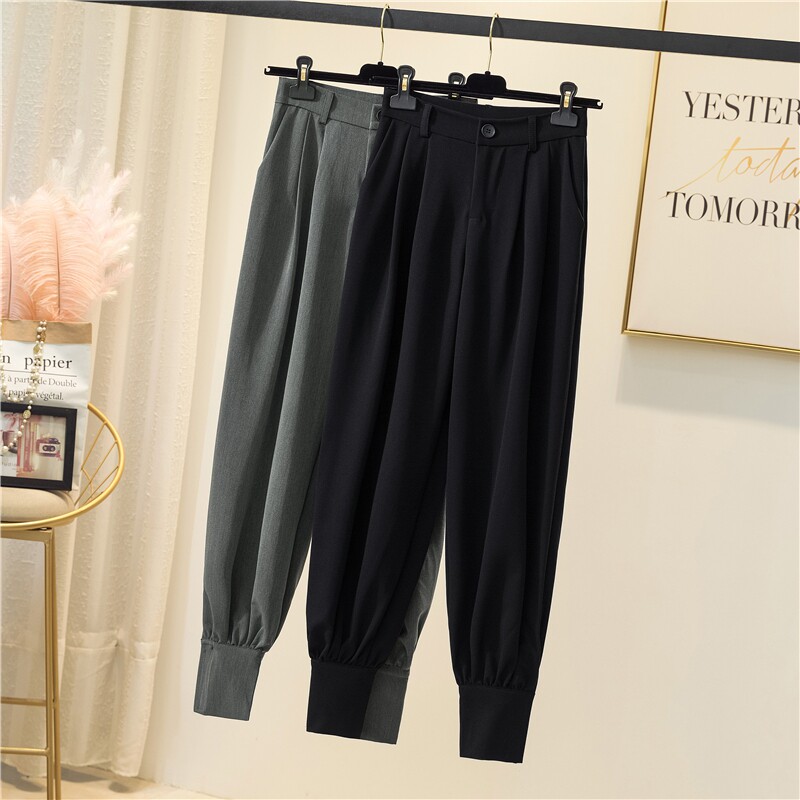 Martin boots, trousers, suit trousers, women's high waist, thin autumn, small men, loose feet, casual cigarette pipe radish trousers