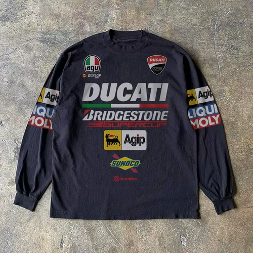 Лонгслив, японская футболка с круглым воротником, 300 грамм, в корейском стиле, изысканный стиль