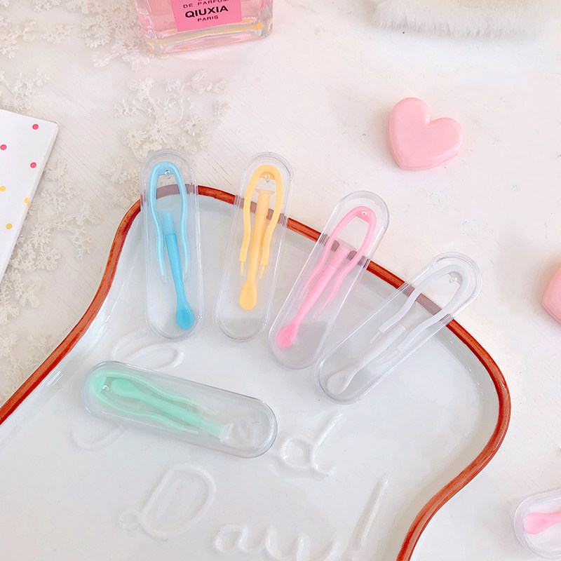 Contact lens box silicone connector tweezer suit clamps suction rod stick stick auxiliary wearer individual installed