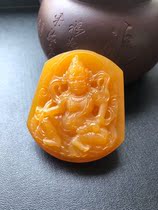 Natural yellow dragon jade Burmese yellow material Yellow God of wealth pendant Hand play bracelet ornaments Hand handle parts Mang City Jewelry Chamber of Commerce