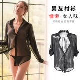 Сексуальная прозрачная пижама, рубашка, нижнее белье, комплект