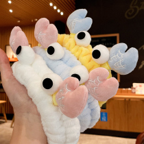 Japan and South Korea cute simple cartoon crab hair wash hair hair with velvet headgear makeup mask with pliers funny hair accessories
