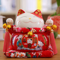 Wealth cat small ornaments open small ceramic piggy bank desk home creative fortune ornaments hair wealth cat