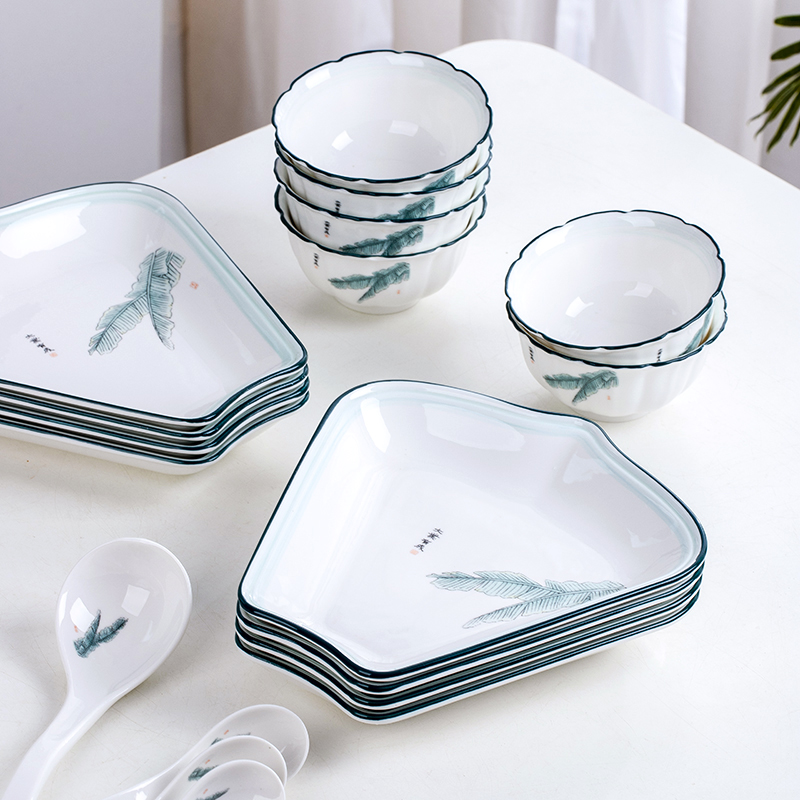 Hash DIY Chinese Wind Set Dish Dish Dish Combination Ceramic Dish Plate Creative Household