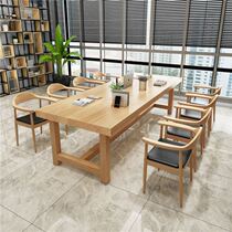Solid Wood Living Room Large Desk Double Study Table Calligraphy Table Library Reading Room Table And Chairs Office Meeting Table Long Table