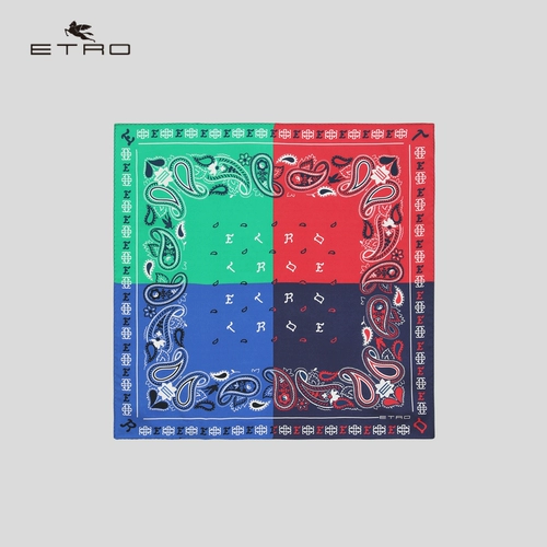 Etro/ai Chuo/2022 весна и лето Новый/Мужской Пейсли Цвет Блок карман карманный шарф