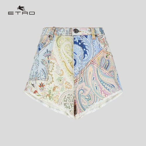 [Та же звезда] etro/ai chuo/2021 весна и летняя новая модель/дамы Пейсри Джинсовые Шорты горячих брюк