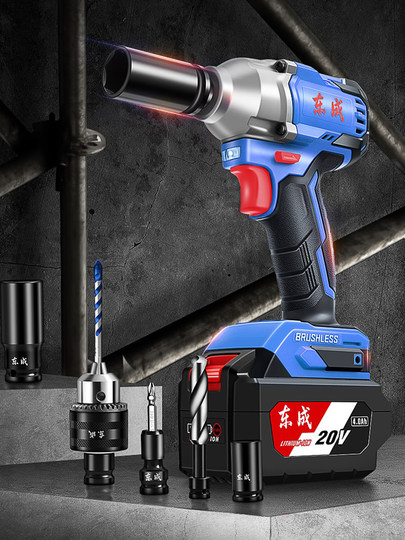 Dongcheng Electric Wrench Lithium Battery Brushless High Torque Auto Repair Impact Wrench Genuine Tool Dongcheng Rechargeable Impact Wrench