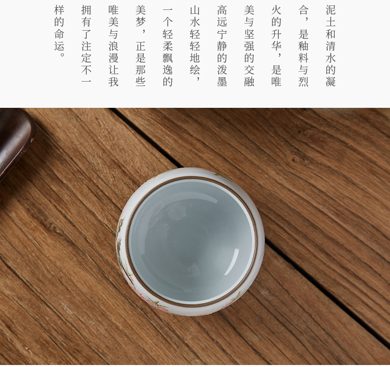 Shot incarnate all hand the up master cup of jingdezhen ceramic hand - made painting of flowers and kung fu tea set sample tea cup personal single CPU