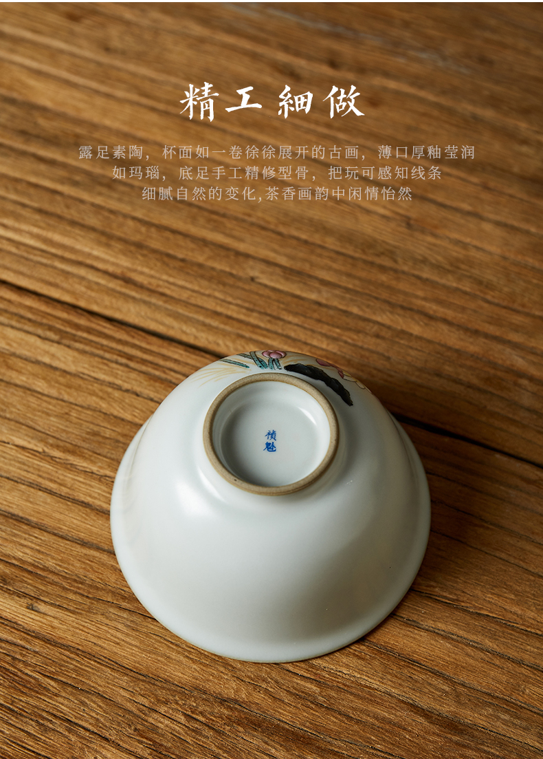 Shot incarnate your up hand - made lotus only three tureen jingdezhen ceramic cups kung fu tea tea bowl cover cup