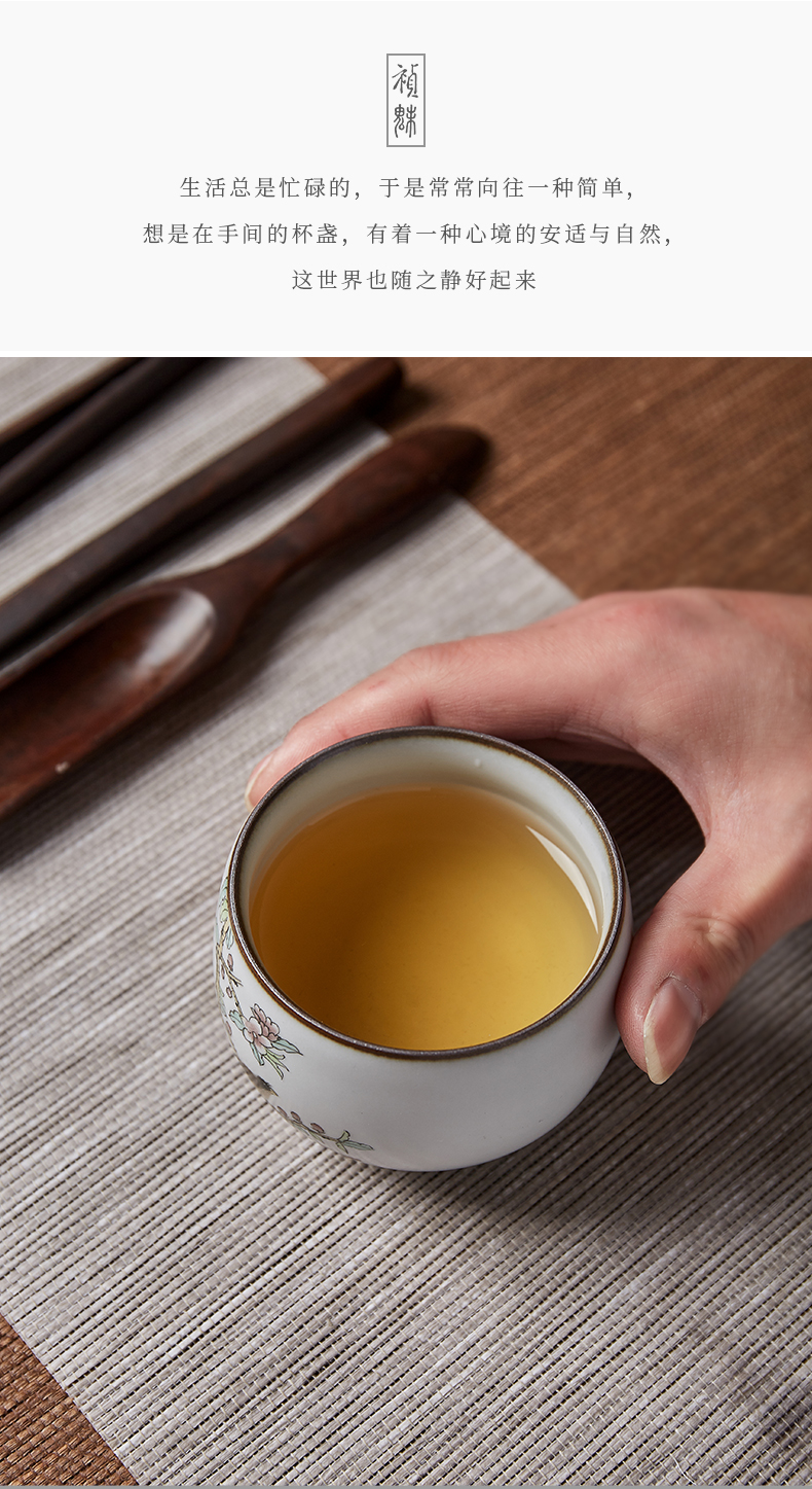Shot incarnate the jingdezhen ceramic your up hand - made painting of flowers and a cup of kung fu tea set sample tea cup cup single CPU slicing can be a master