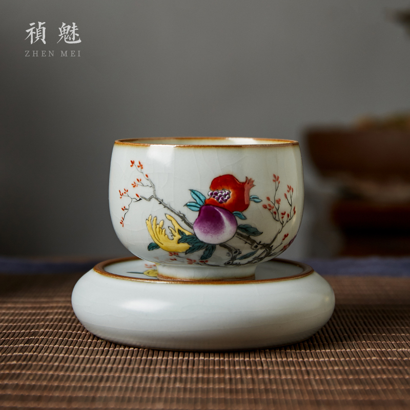 Shot incarnate your up hand - made sanduo lid saucer jingdezhen ceramic kung fu tea set fittings can have a cup of Joe
