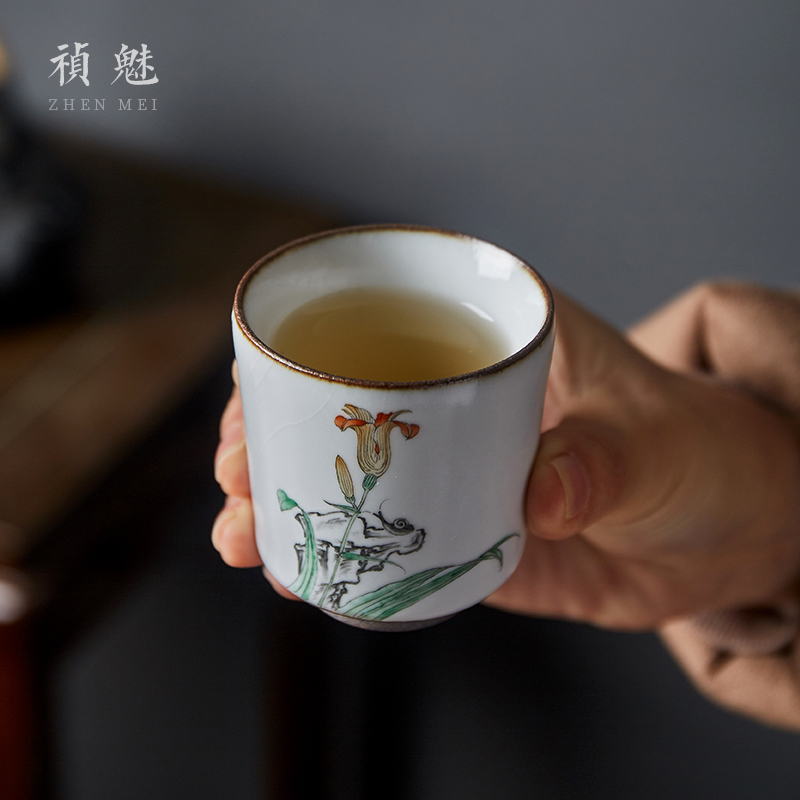Shot incarnate the sniff your up hand - made teacup jingdezhen ceramic kung fu tea set open piece of sample tea cup masters cup single CPU