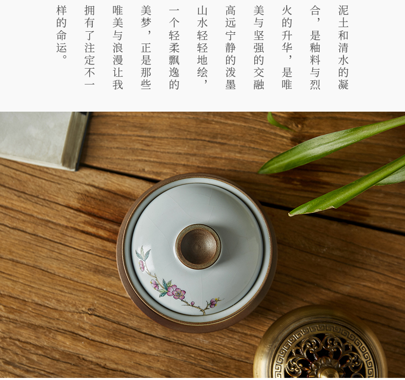 Shot incarnate your up hand - made yulan three only tureen jingdezhen ceramic cups kung fu tea tea bowl cover cup