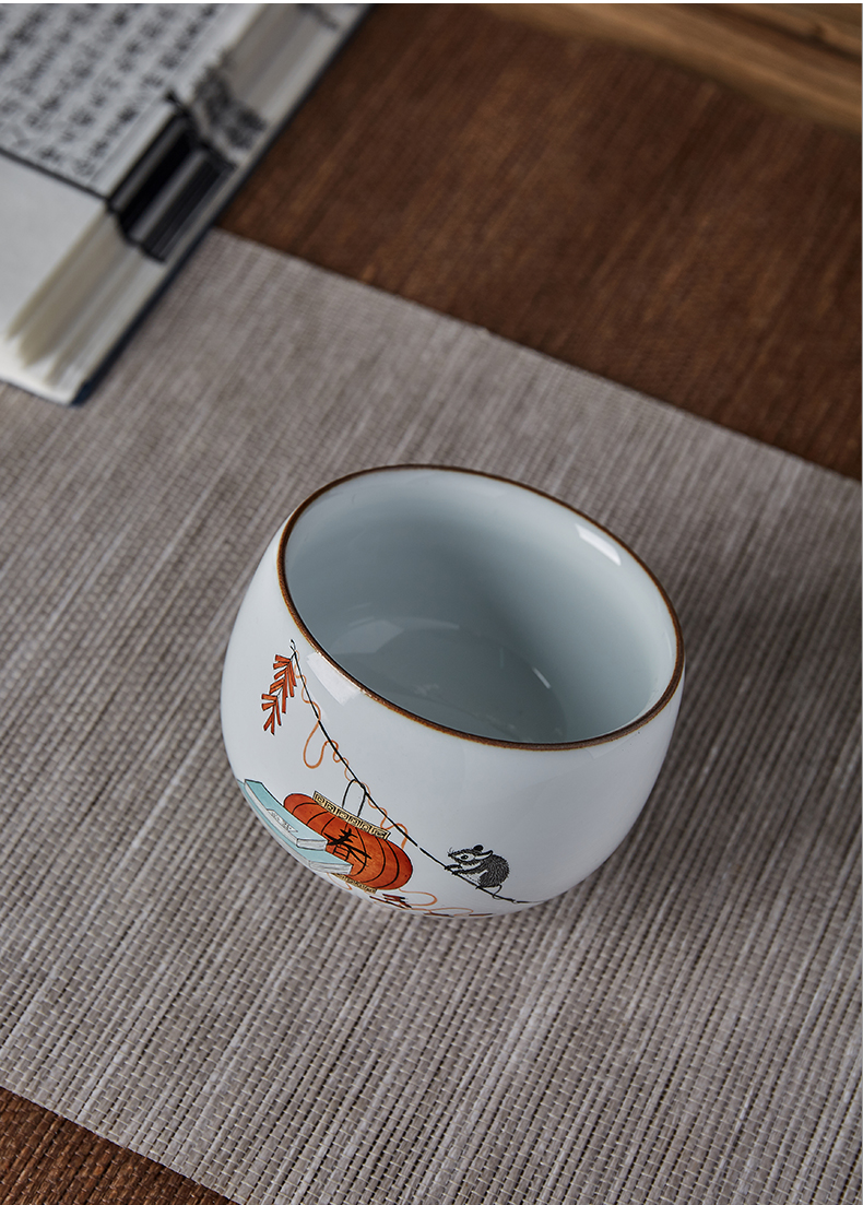Shot incarnate all hand guanyao meditation of jingdezhen ceramic kung fu tea set sample tea cup master cup personal single CPU