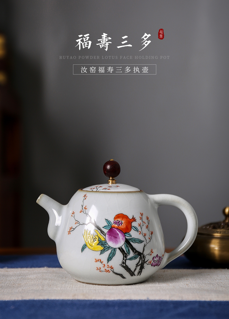 Shot incarnate your up hand - made sanduo jingdezhen ceramic teapot kung fu tea set household slicing can keep single pot teapot