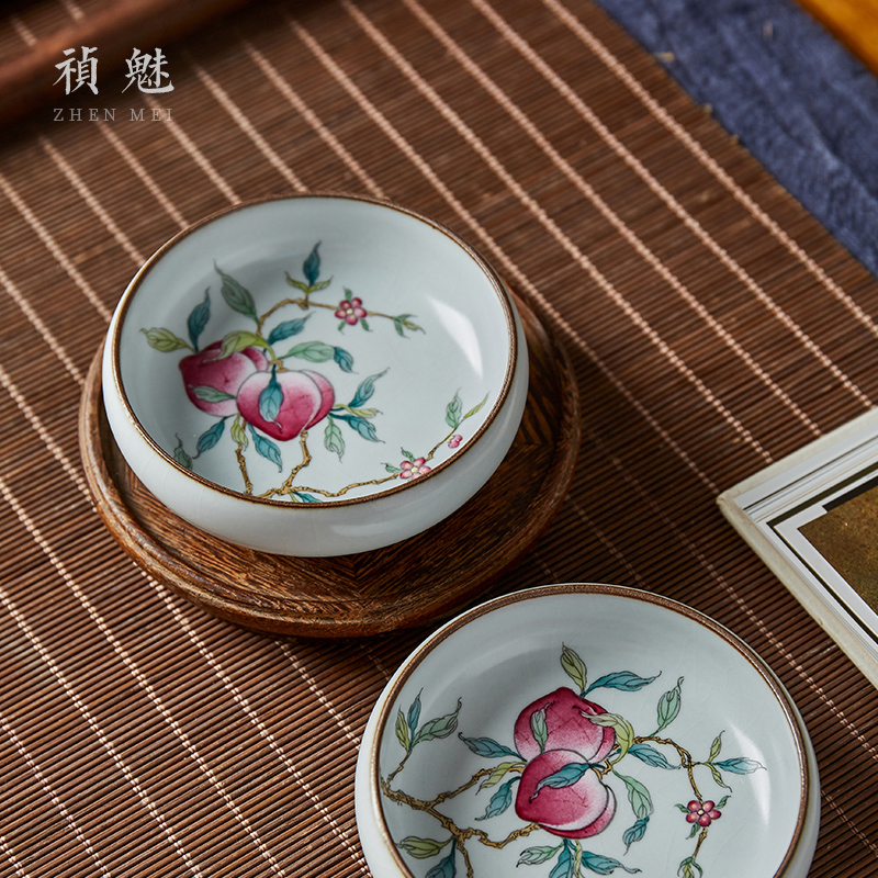 Shot incarnate the ru up made peach master cup single CPU jingdezhen ceramic kung fu tea set personal tea pu - erh tea cup