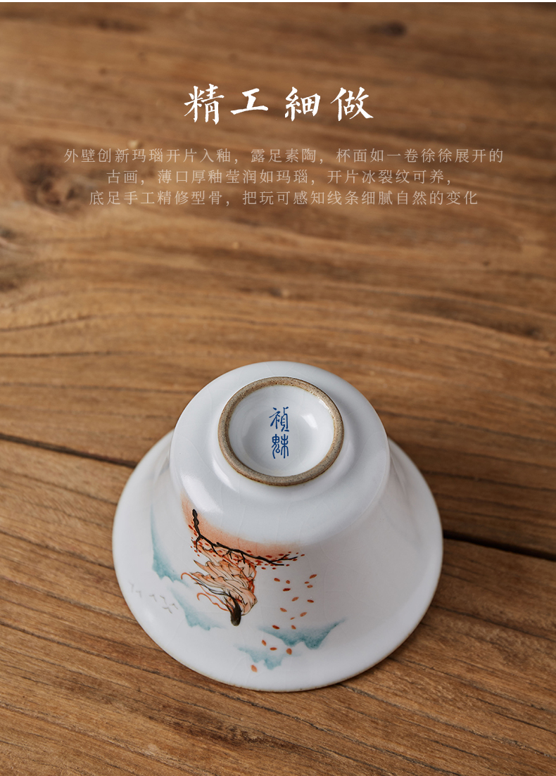 Shot incarnate the jingdezhen ceramic your up hand - made only three tureen tea cups ancientry kung fu tea tea bowl cover cup