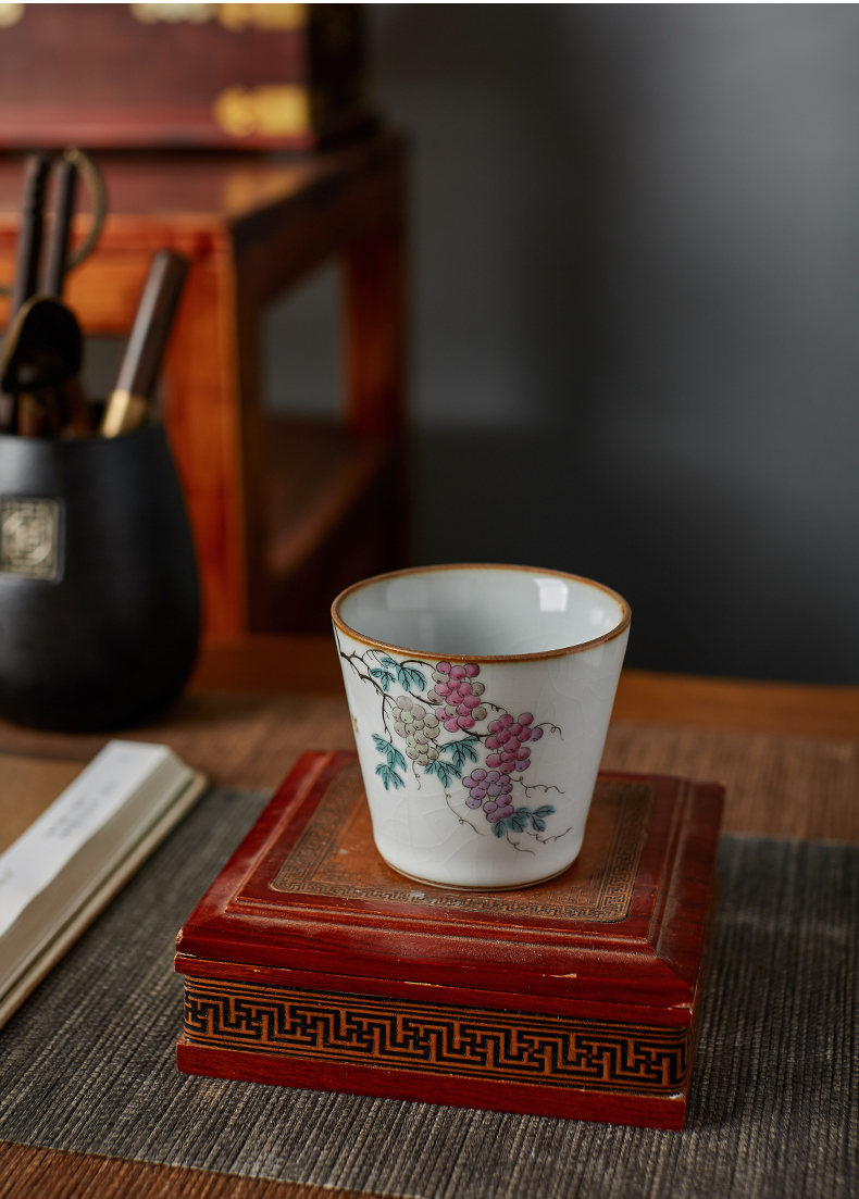 Shot incarnate your up hand - made master cup single cup grape jingdezhen ceramic kung fu tea set personal open sample tea cup