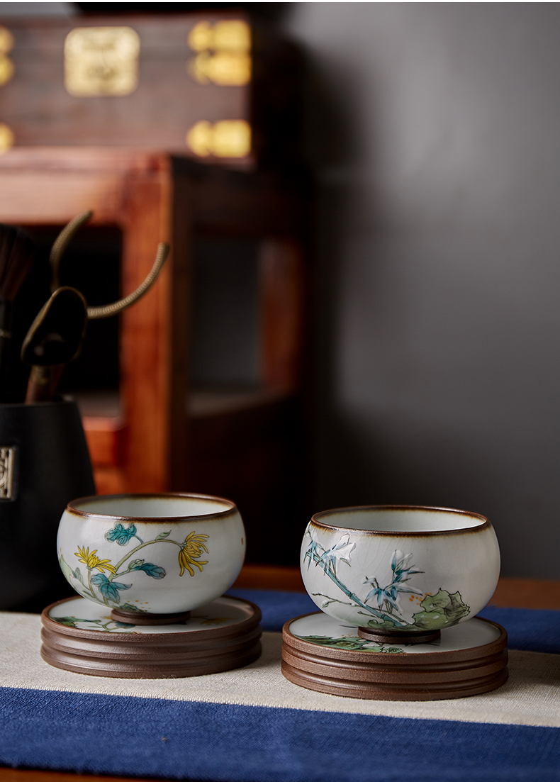 Shot incarnate your up hand - made by patterns cover kung fu tea tea saucer jingdezhen ceramics fittings cup mat
