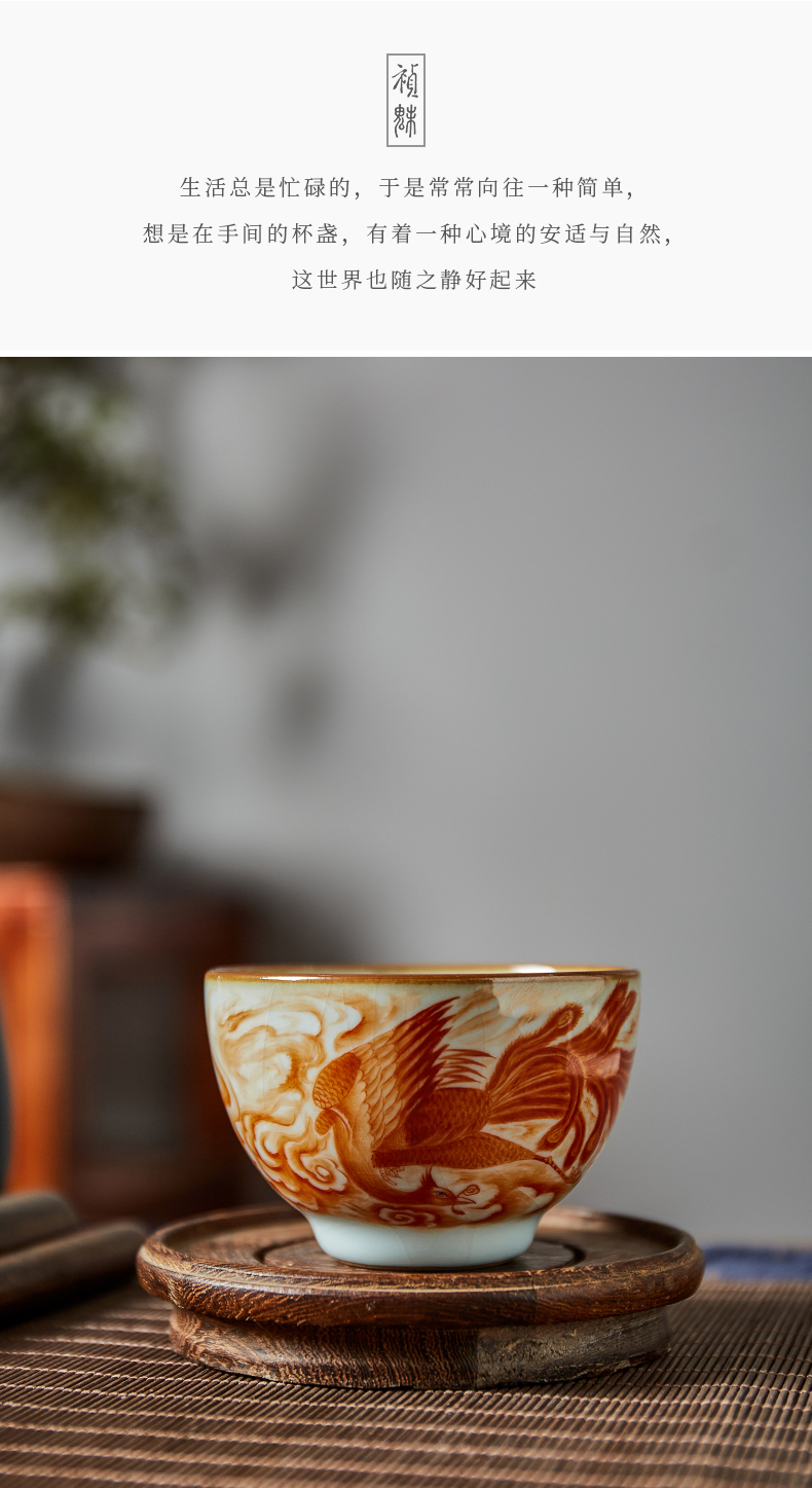 Shot incarnate your up hand - made longfeng masters cup kung fu tea set personal open piece of jingdezhen ceramics can be use a tea cup