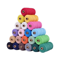 3mm colorful cotton rope braided rope DIY hand-woven flowers colorful braided decorative thread tapestry cotton rope