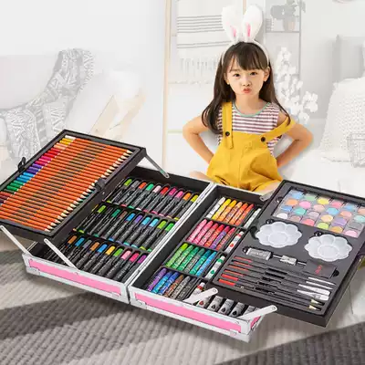 Children's drawing tool set watercolor pen kindergarten students hand-painted brush set beginner art school supplies gift box birthday gift