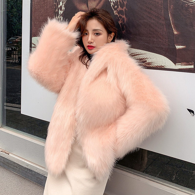 Henin 2021 new winter fashion raccoon raccoon fur straw jacket women's hat online red fox fur coat of fur