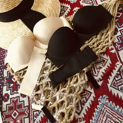 Chest underwear strapless underwear women's shoulder holiday seaside with skirt invisible bra